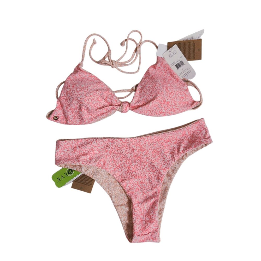 Volcom Micro Blooms Skimpy Reversible Triangle Top Bikini Small Bottom C/D Cup